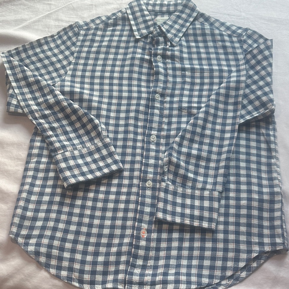 Crewcuts Navy and White Plaid Flannel Shirt